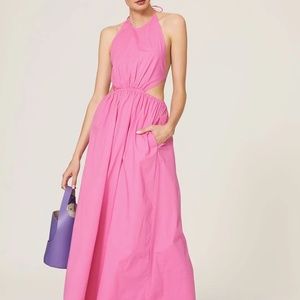 Staud Pink Apfel Maxi Dress Size Size MR Size Medium